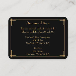 Tarjeta De Recepción Vintage Great Gatsby Boda Alojamiento
