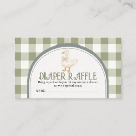 Tarjeta De Recepción Vintage Green Goose Baby Shower Diaper Raffle Encl