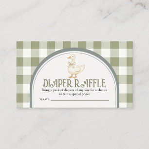 Tarjeta De Recepción Vintage Green Goose Baby Shower Diaper Raffle Encl