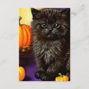 Tarjeta De Recepción Vintage Halloween Kitten