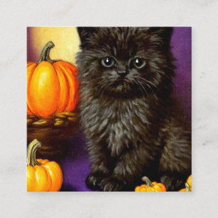 Tarjeta De Recepción Vintage Halloween Kitten
