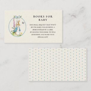 Tarjeta De Recepción Vintage Peter rabbit Baby Shower Book Request