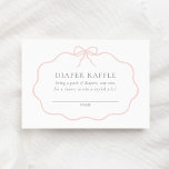 Tarjeta De Recepción Vintage Pink Bow Baby Shower Diaper Raffle Ticket<br><div class="desc">Invite a amigos y familiares a participar en una rifa de pañales con esta elegante tarjeta con cubierta de ducha con motivos de arco azul.</div>