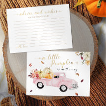 Vintage Pink Truck Advice Shower Fall Baby Shower