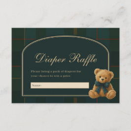 Tarjeta De Recepción Vintage Polo Plaid Teddy Bear Diaper Raffle