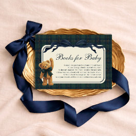 Tarjeta De Recepción Vintage Polo Teddy Bear Books for Baby Boy