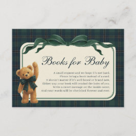 Tarjeta De Recepción Vintage Polo Teddy Bear Books for Baby Boy