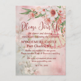 Tarjeta De Recepción Vintage Rubor Vress QR Code Boda