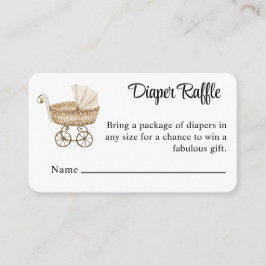 Tarjeta De Recepción Vintage Sepia Baby Buggy Diaper Raffle