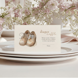 Tarjeta De Recepción Vintage Shoes Boy Boho Minimalista Diaper Raffle