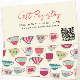 Tarjeta De Recepción Vintage Teacup Baby Shower Gift Registry QR code