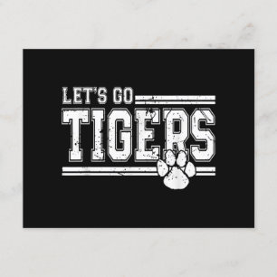 Tarjeta De Recepción Vintage Tigers School Sports Name Retro