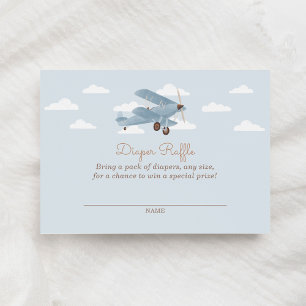 Tarjeta De Recepción Vintage Travel Airplane Diaper Raffle Ticket