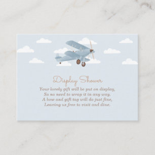 Tarjeta De Recepción Vintage Travel Airplane Display Shower Enclosure C
