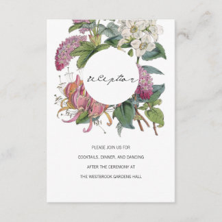 Tarjeta De Recepción Vintage Watercolor Floral Art Boda