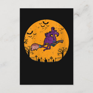 Tarjeta De Recepción Vintage Witch Flamingo Costume Halloween