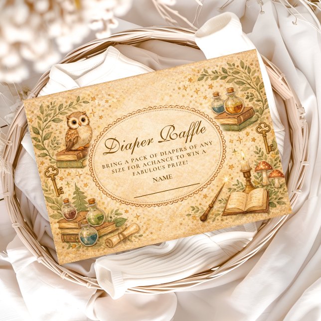 Tarjeta De Recepción Vintage Wizard MagicDiapper Raffle (Subido por el creador)
