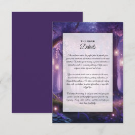 Tarjeta De Recepción Violeta en el Bosque Encantado de Medianoche