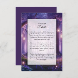 Tarjeta De Recepción Violeta en un bosque encantado a medianoche