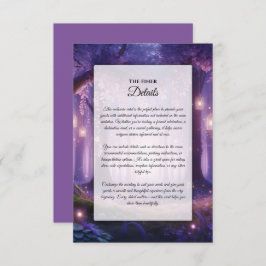 Tarjeta De Recepción Violeta en un bosque encantado a medianoche