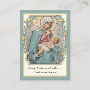 Tarjeta De Recepción Virgen María Jesucristo Señora encantadora vestida