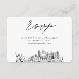 Tarjeta De Recepción Virginia Beach Wedding Minimalista Sketch RSVP