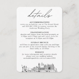 Tarjeta De Recepción Virginia Beach Wedding Pequeños detalles verticale