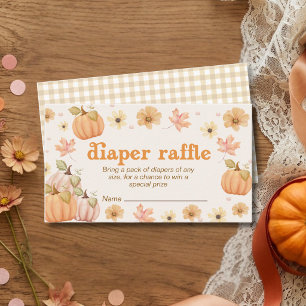 Tarjeta De Recepción Volante de Pañal Floral Otoño Calabacita