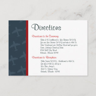 Tarjeta De Recepción Vuelo en avión de 3,5 x 5 direcciones