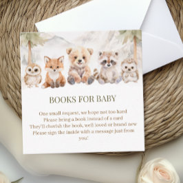 Tarjeta De Recepción Warm Beige Woodland Books for Baby Shower Card