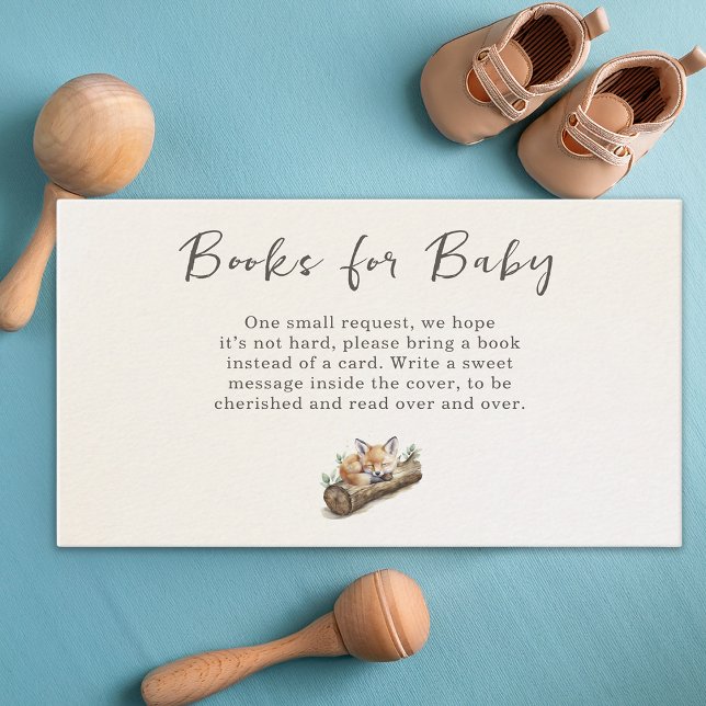 Tarjeta De Recepción Warm Beige Woodland Fox Books Request (Subido por el creador)