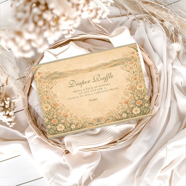 Tarjeta De Recepción Warm Neutral Desert Botanicals Diapper Raffle  (Subido por el creador)