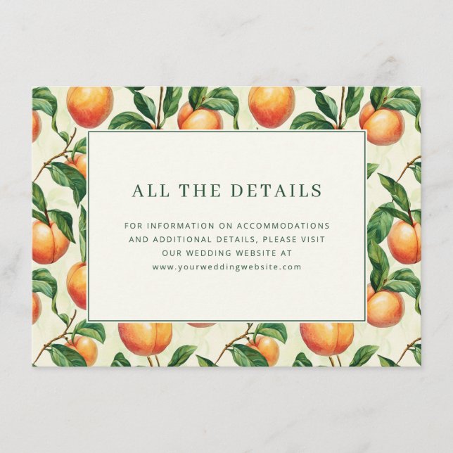Tarjeta De Recepción Warm Peach Watercolor Botanical (Anverso)