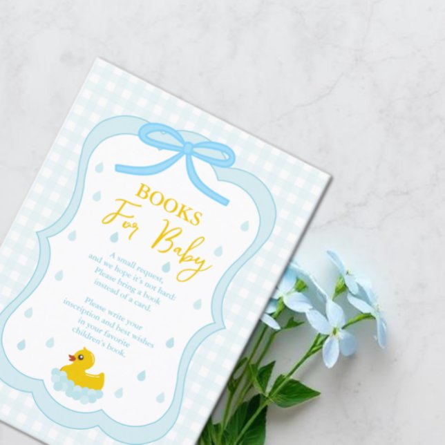 Tarjeta De Recepción Water Droplets Gingham Baby Shower Books For Baby (Subido por el creador)