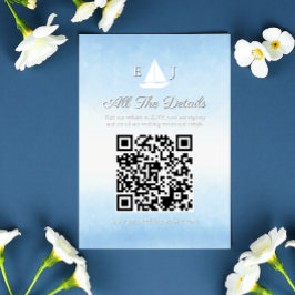 Tarjeta De Recepción Water Meets Sky Watercolor Wedding Details