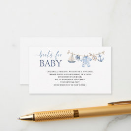 Tarjeta De Recepción Watercolor Ahoy es un niño con libros para duchas