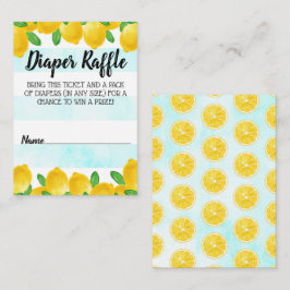 Tarjeta De Recepción Watercolor Árbol de limón Baby Shower Diaper Raffl