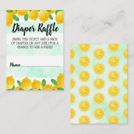 Tarjeta De Recepción Watercolor Árbol de limón Baby Shower Diaper Raffl