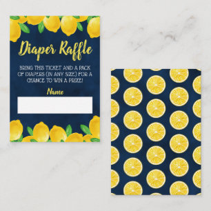 Tarjeta De Recepción Watercolor Árbol de limón Baby Shower Diaper Raffl