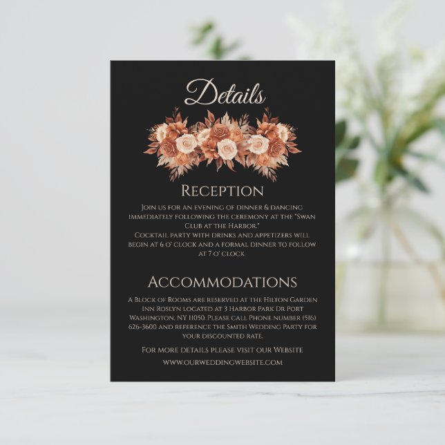 Tarjeta De Recepción Watercolor Autumn Elegance-Boda- (Anverso de pie)