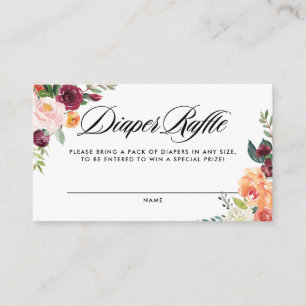Tarjeta De Recepción Watercolor Autumoms Blooms Baby Shower Diaper Raff