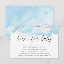 Watercolor azul purpurina de oro libros blancos be