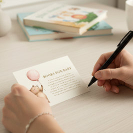 Tarjeta De Recepción Watercolor Bear Books for Baby Request Card