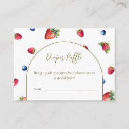 Tarjeta De Recepción Watercolor Berry Sweet Baby Shower Diaper Raffle