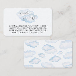 Tarjeta De Recepción Watercolor Blue Cloud Baby Shower Books Para El Be