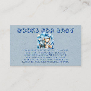 Tarjeta De Recepción Watercolor Blue Teddy Bear Boys para bebé