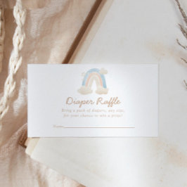 Tarjeta De Recepción Watercolor Boho Arcoiris Baby Shower Diaper Raffle
