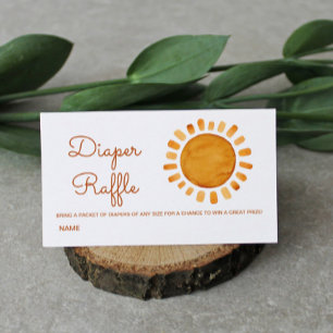 Tarjeta De Recepción Watercolor Boho Sun Baby Shower Diaper Raffle