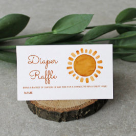 Tarjeta De Recepción Watercolor Boho Sun Baby Shower Diaper Raffle