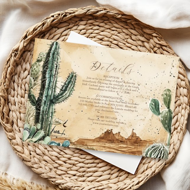 Tarjeta De Recepción Watercolor Boho Western (Subido por el creador)